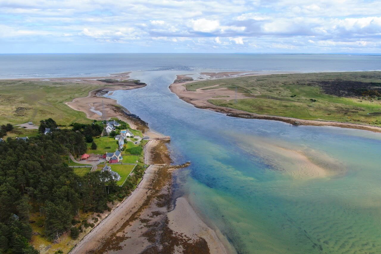 Ariel view of Customs House - Dunrobin Holiday Cottages, Caithness